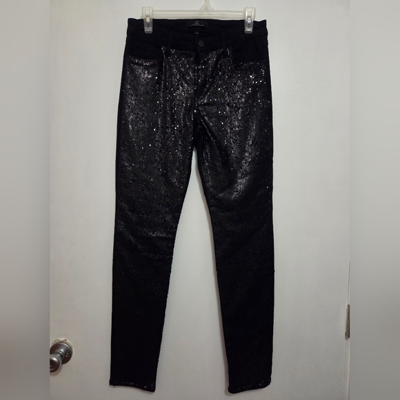 Cookie Johnson Black Sequin Women's Jeans 28 NWT - Picture 2 of 11